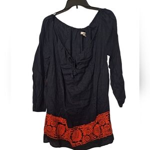 J. Crew Blue 100% Linen Tunic,  mini dress, beach coverup XS